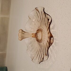Anchor Hocking Pink Depression Glass Ruffles Tid Bit Tray